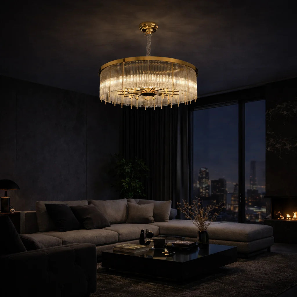 Fluted Glass Chandelier