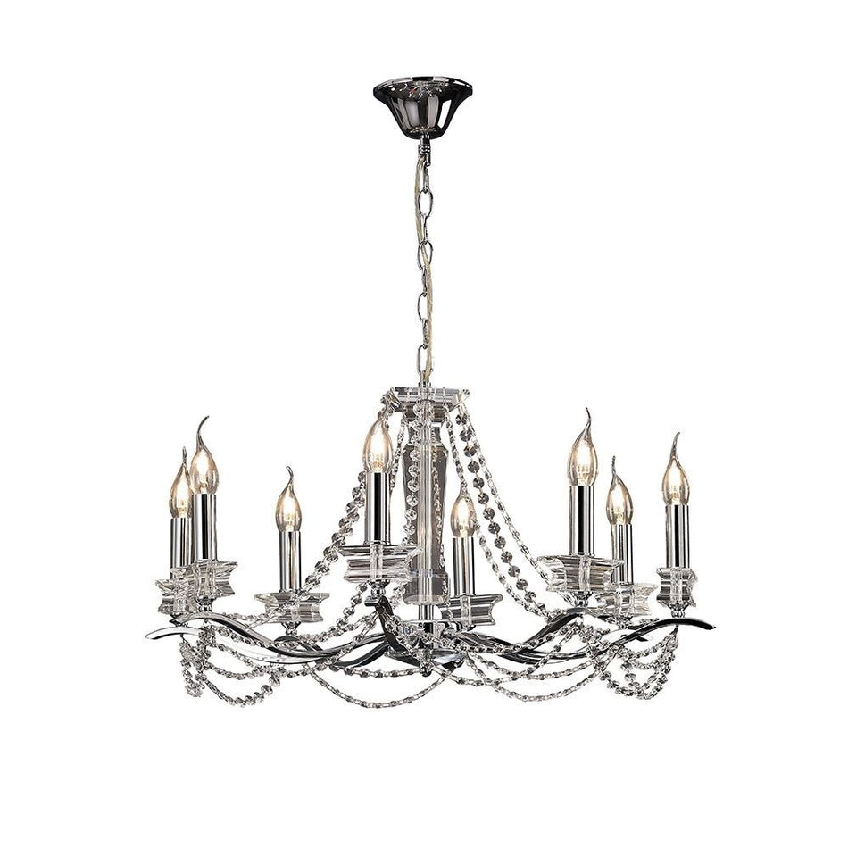 Nydia 75cm Polished Chrome/Crystal