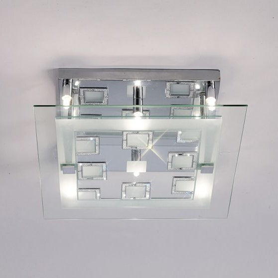 Diyas Ceiling Square 6 Light Polished Chrome/Crystal