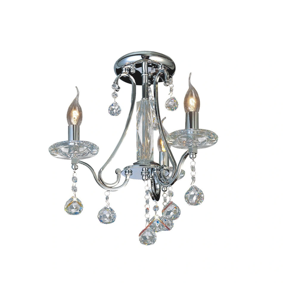 Diyas Bianco Polished Chrome Crystal Chandelier