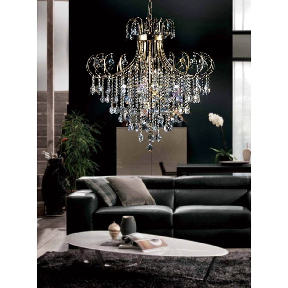 Diyas Rosina French Gold 8 Light Crystal Chandelier
