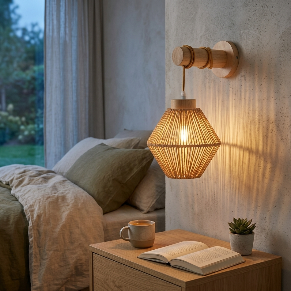 Harbor Flame Jute Wall Light