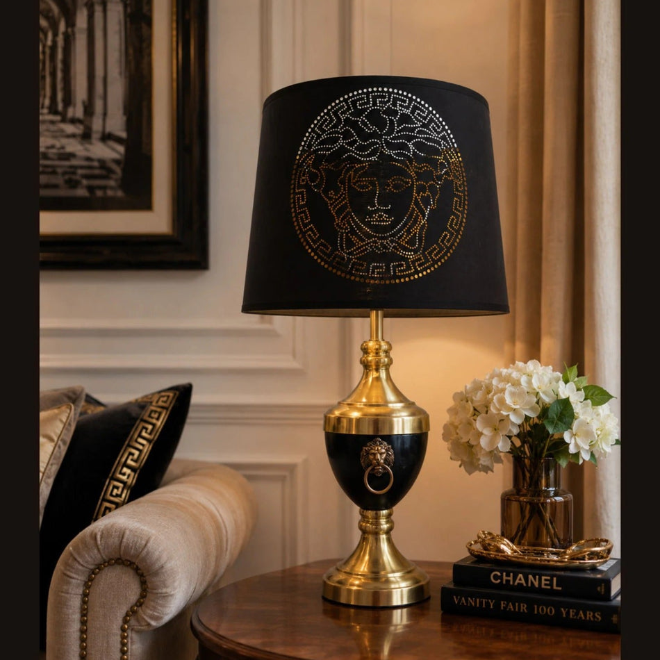 Luxury Medusa Accent Table Lamp Black & Gold Edition