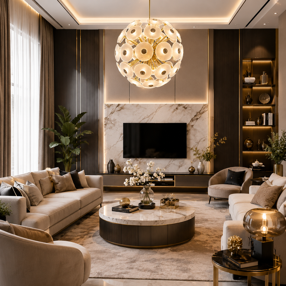 Crystal Disc Chandelier
