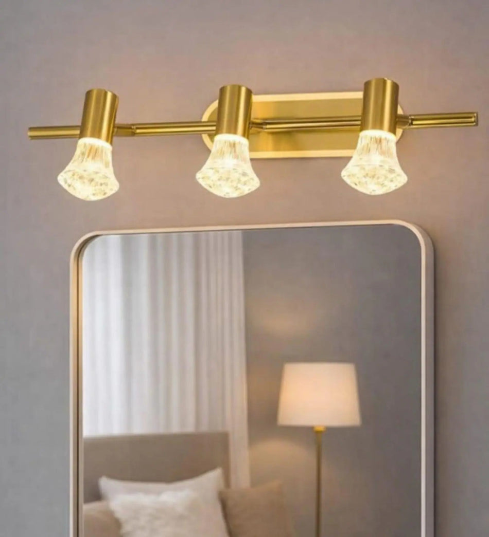 3 Light Brass Vanity Fixture Mirror Light