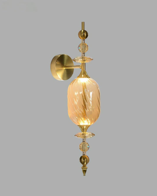 Modern Crystal Glass Amber Wall Light