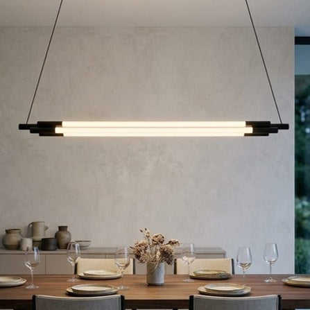 Modern Black Linear Chandelier
