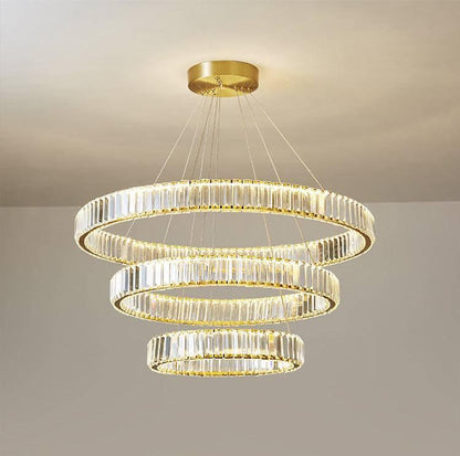 3 Rings Crystal LED Chandelier