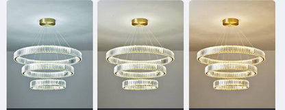 3 Rings Crystal LED Chandelier