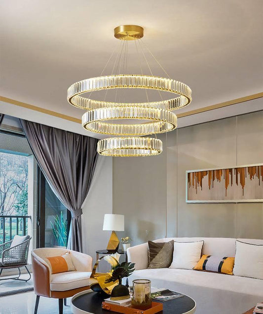 3 Rings Crystal LED Chandelier