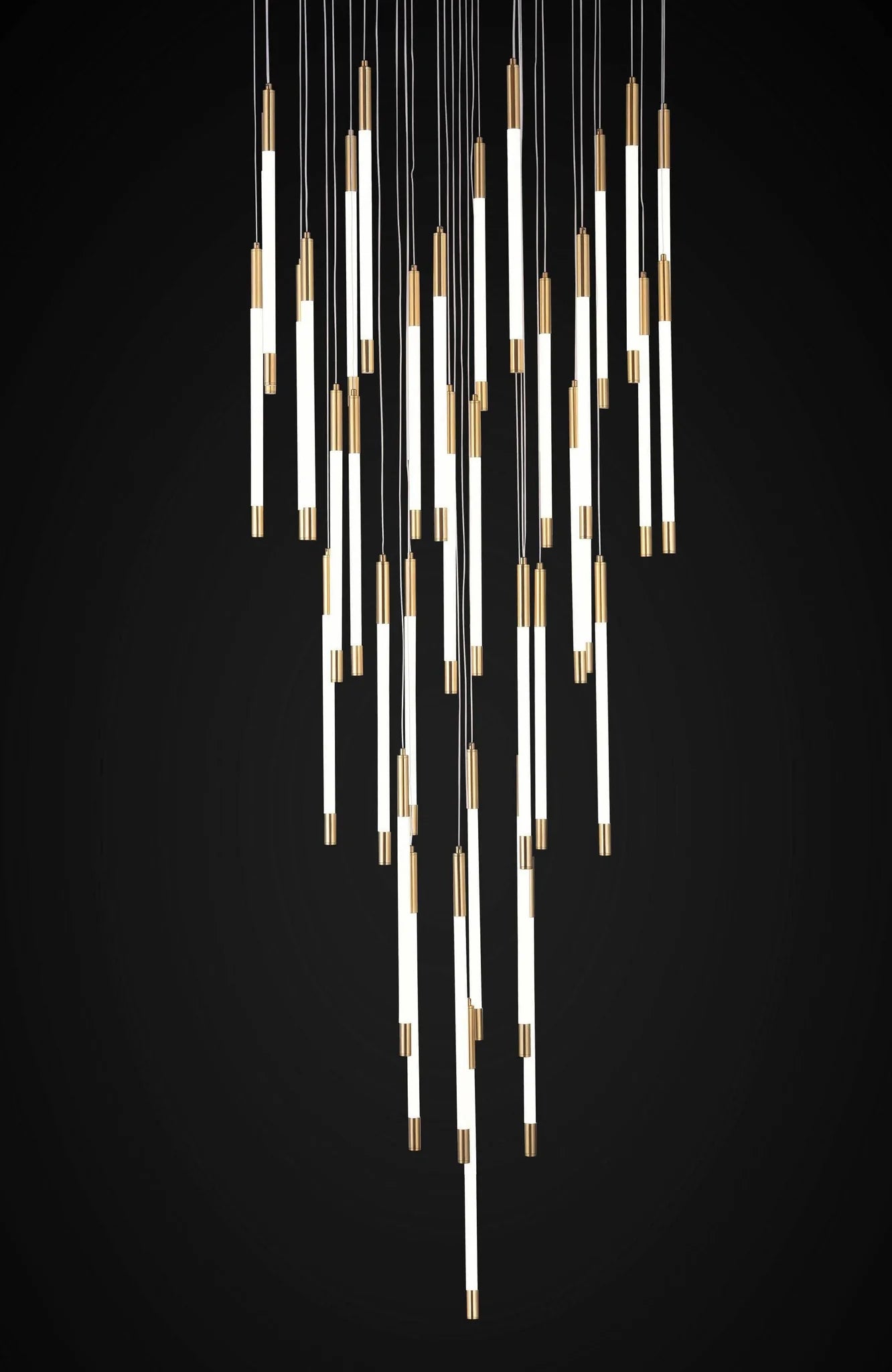 GOLD STICK DOUBLE HEIGHT STAIR CHANDELIER