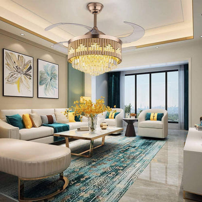 OLTAO CRYSTAL CEILING FAN CHANDELIER