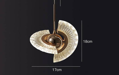 Gold Twistable Crystal Hanging Pendant Light