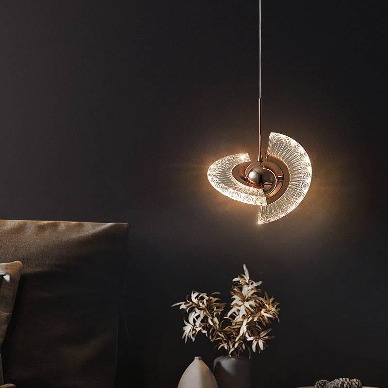 Gold Twistable Crystal Hanging Pendant Light