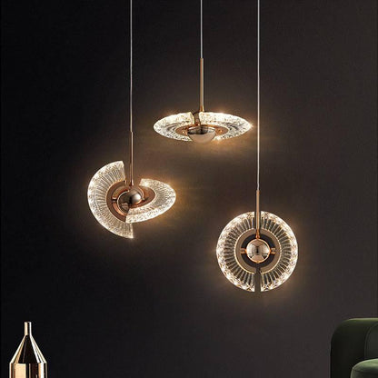 Gold Twistable Crystal Hanging Pendant Light