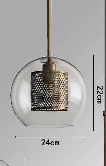 Round Gold Transparent Clear Glass Pendant Light