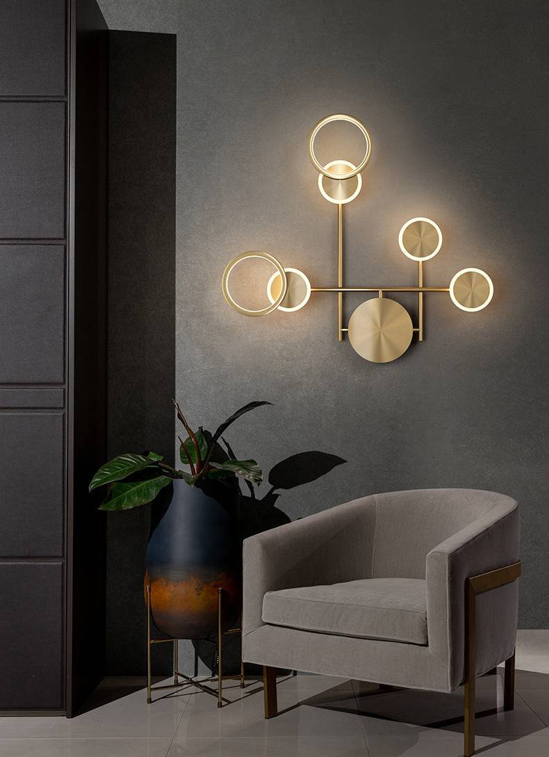 6 LED Modern Electroplated Gold Wall Light