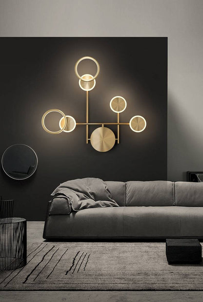 6 LED Modern Electroplated Gold Wall Light