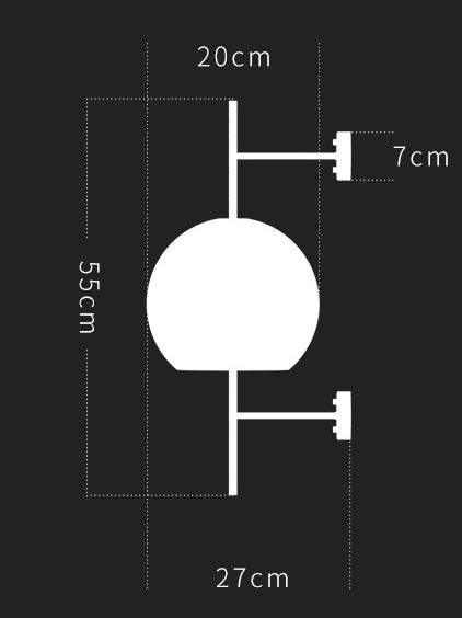 Gold Round Long Clear Glass Wall Light