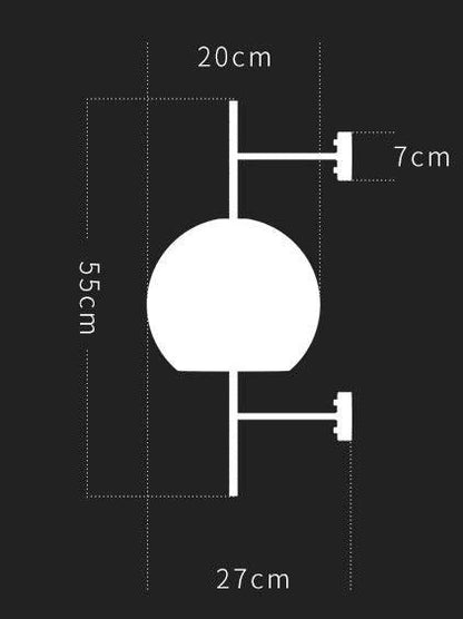 Gold Round Long Clear Glass Wall Light