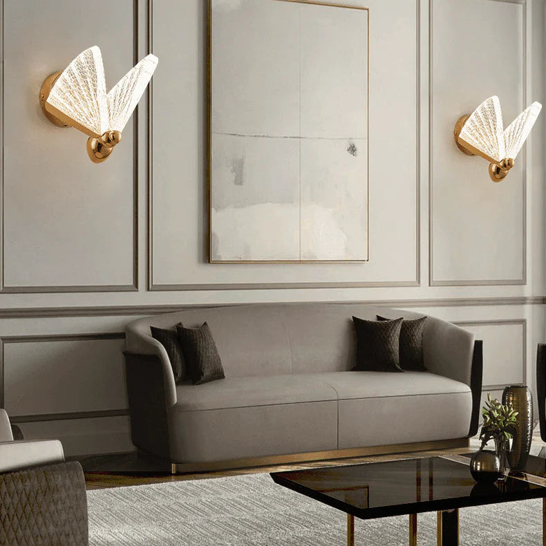 Led Acrylic Butterfly Metal Wall Light