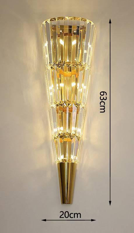 Crystal Big Modern Gold Metal Wall Light
