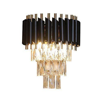 Modern Black & Crystal Wall Light – Luxury Decorative LED Sconce for Bedroom & Living Room