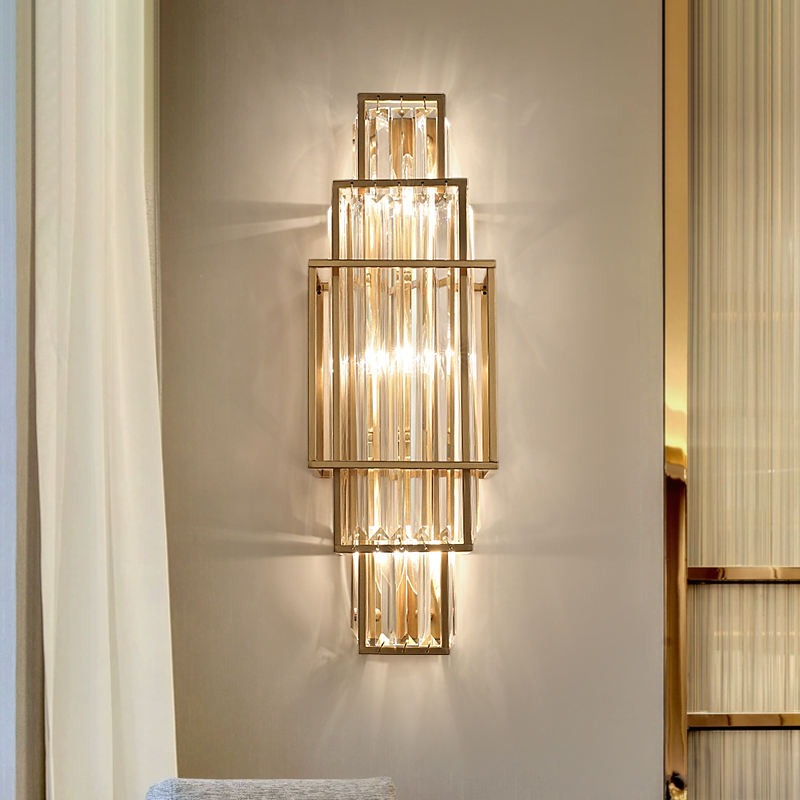 Modern Luxury Gold Metal Crystal Wall Light