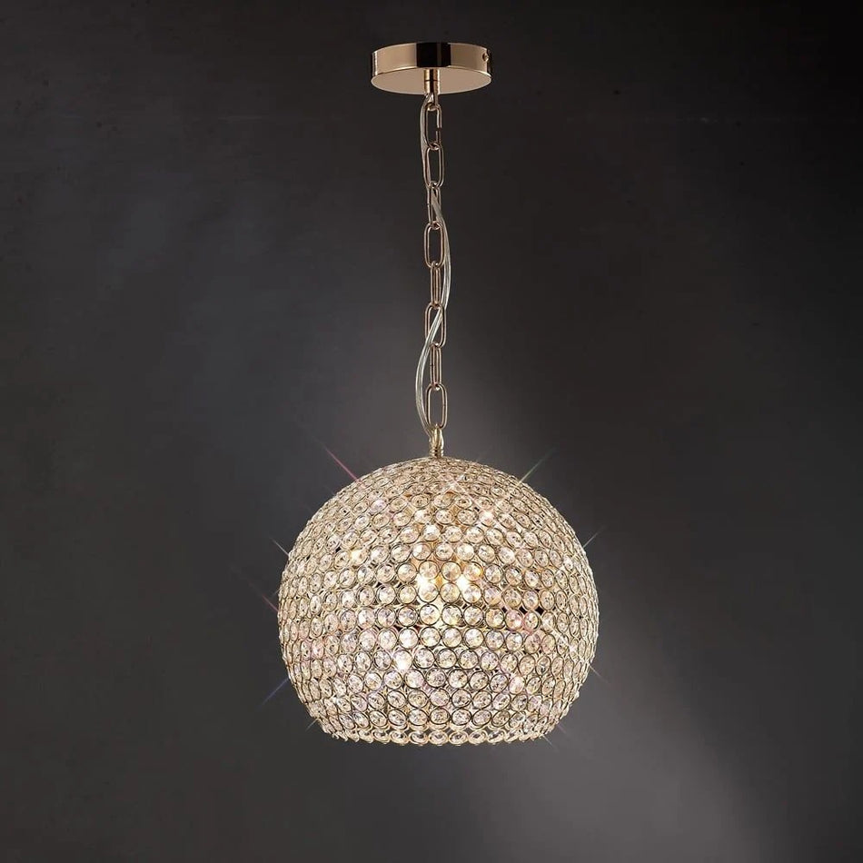 Ava Pendant Light French Gold/crystal