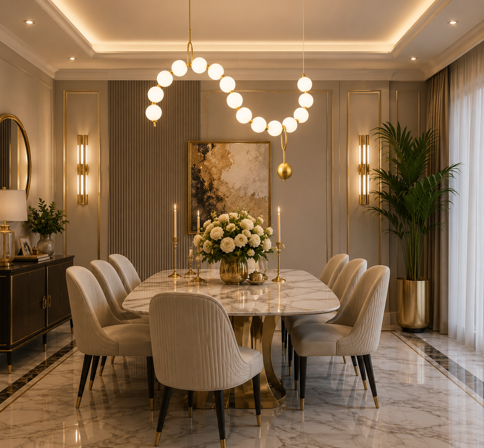 Golden Orbit Chandelier