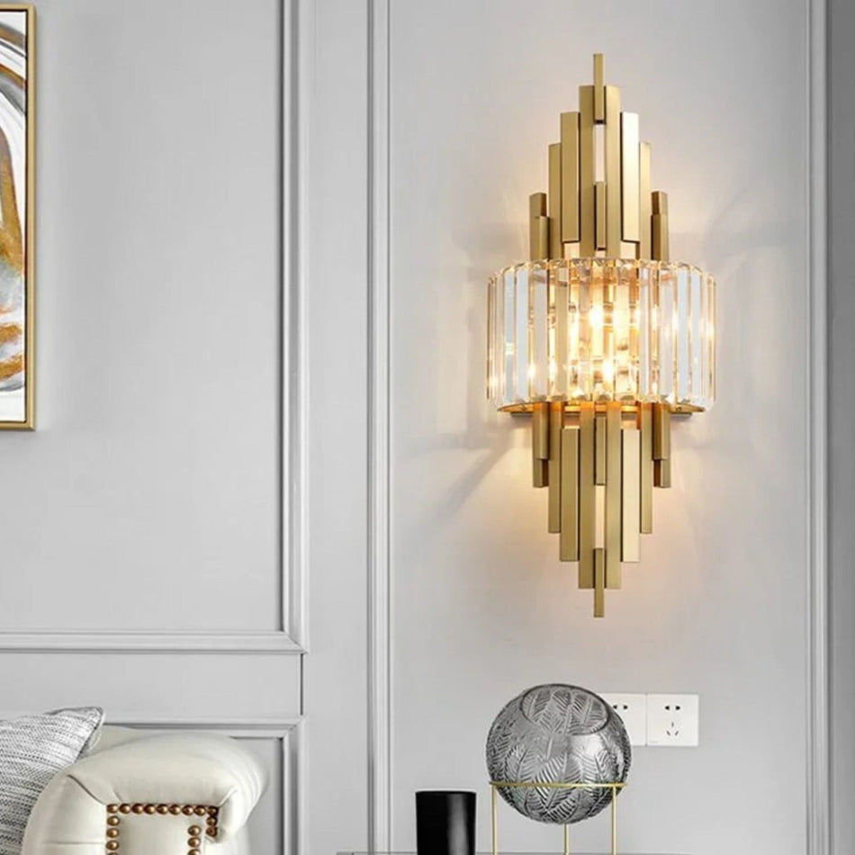 Luxury Gold Crystal Wall Light