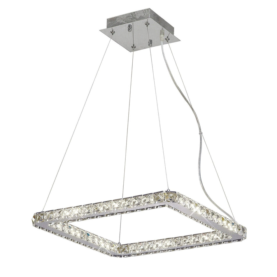 Square Small Polished Chrome/Crystal