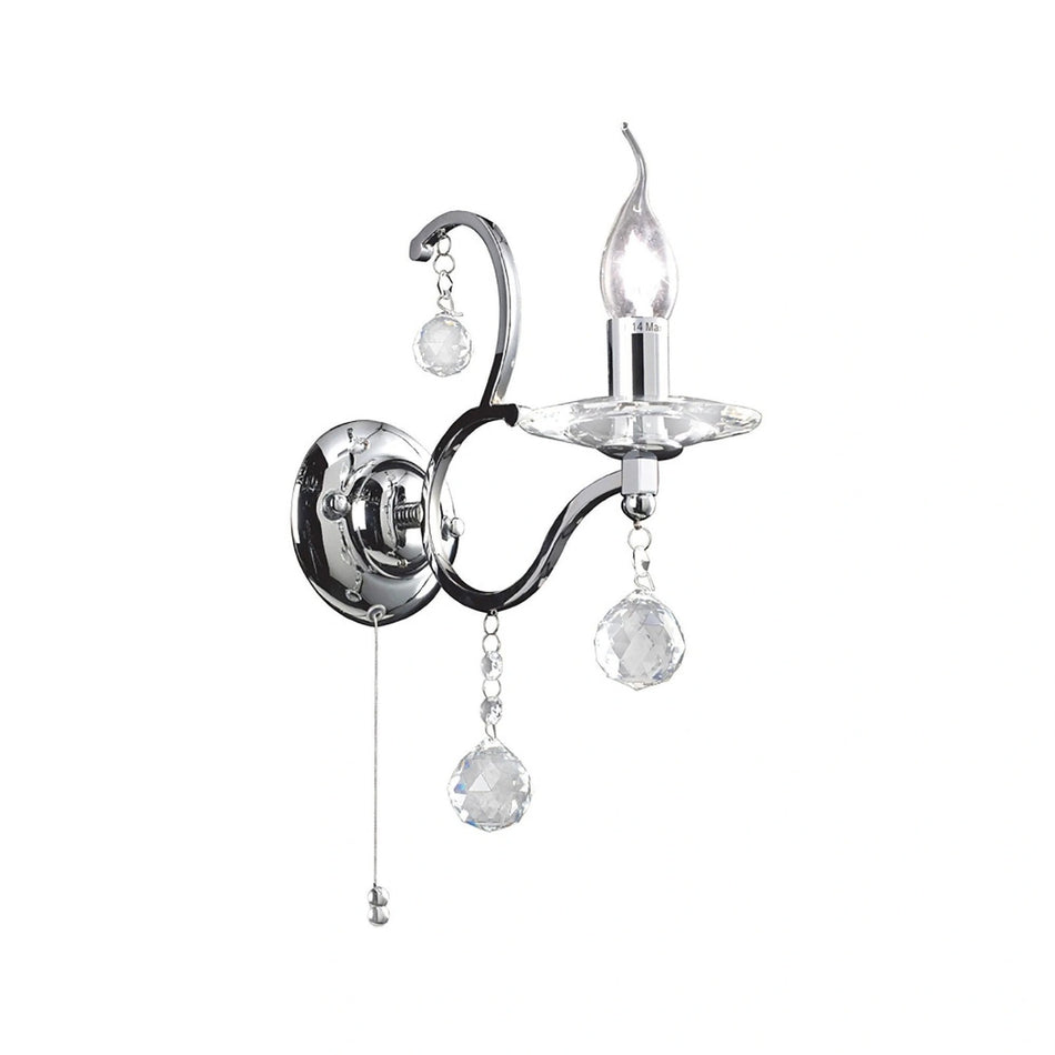 Zinta IL30121 Polished Chrome Crystal Wall Light