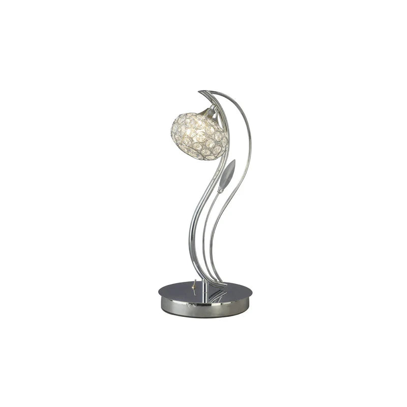 Diyas Leimo Table Lamp 1 Light G9 Polished Chrome/Crystal