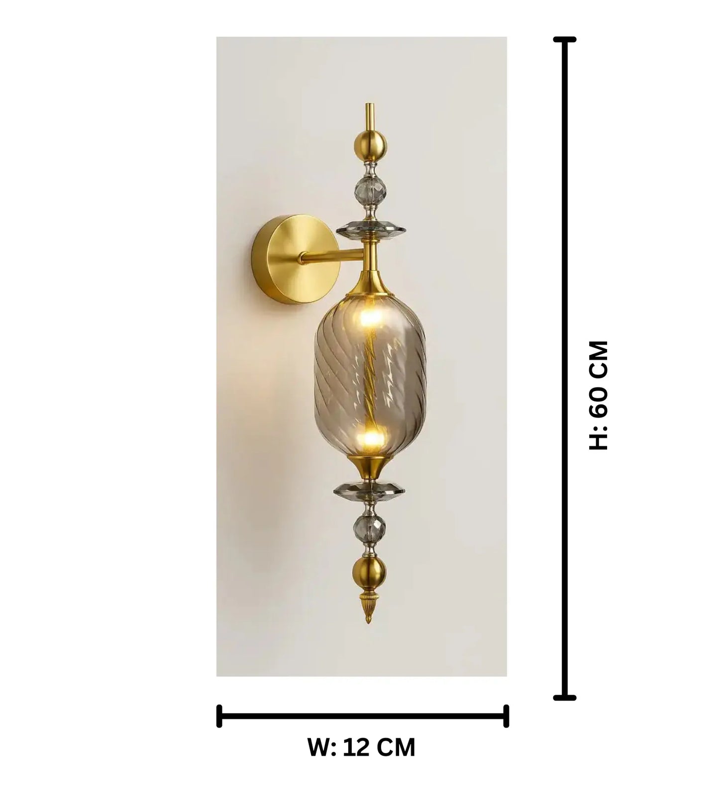 Luxe Smoke Crystal Wall Light Sophisticated Modern Sconce