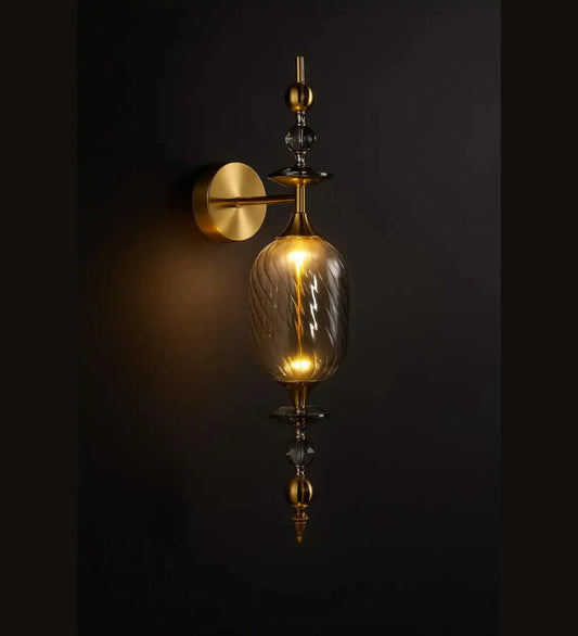 Luxe Smoke Crystal Wall Light Sophisticated Modern Sconce