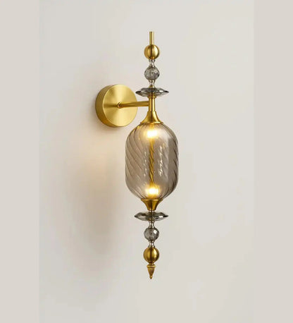 Luxe Smoke Crystal Wall Light Sophisticated Modern Sconce