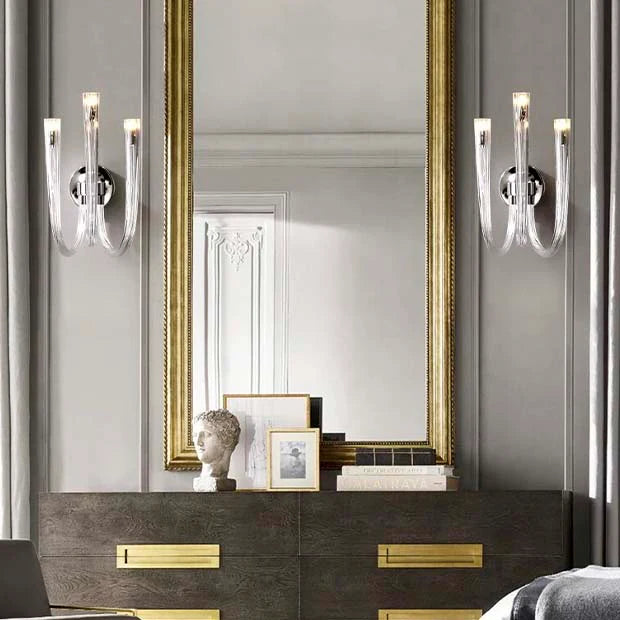 3 ARM GLASS WALL LIGHT