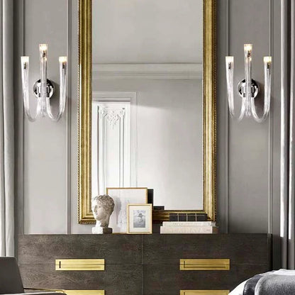 3 ARM GLASS WALL LIGHT