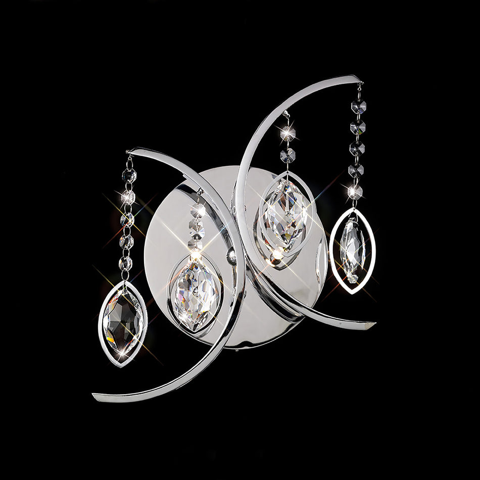 Mios Wall Lamp Switched 2 Light G4 Polished Chrome/Crystal