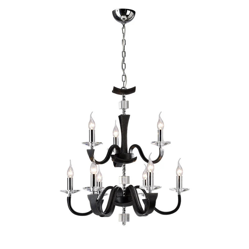 Nardini Crystal Pendant 9 Light Polished Chrome