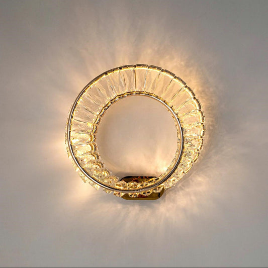 Wave Gold Crystal Wall Lamp