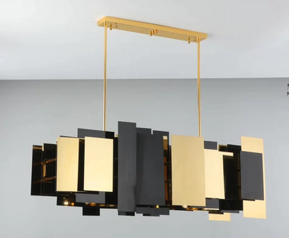 BLACK & GOLD MODERN LINEAR CHANDELIER