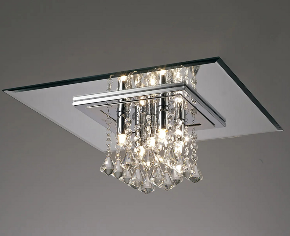 Starda Flush Ceiling Square 5 Light G9 Chrome/Crystal