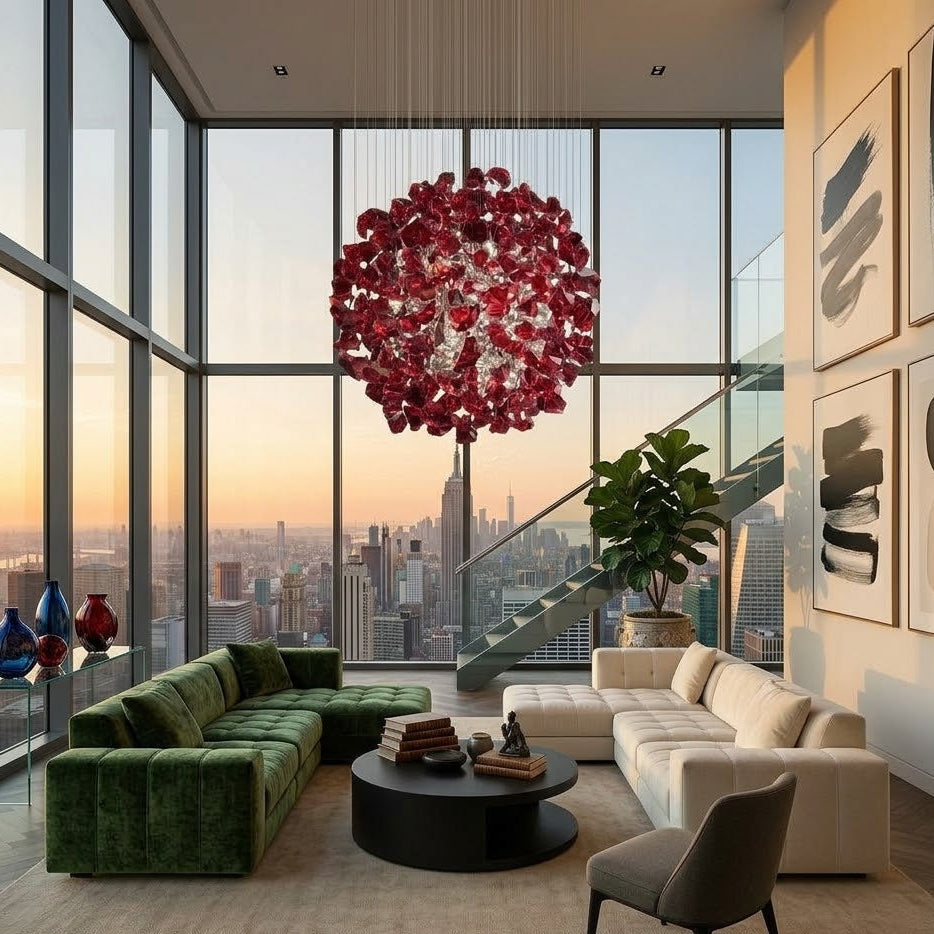 Ruby stone Chandelier