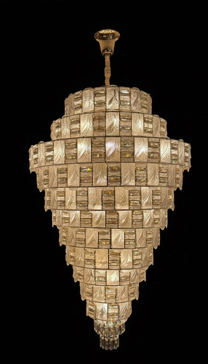 Aurora Drizzle Crystal Double Height Chandelier