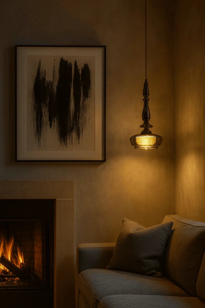 Smoke Glass Black Pendant Light