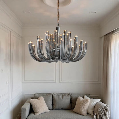J Shape Smoke Glass Chandelier