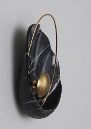 PEARL SHELL WALL LIGHT IN BLACK - Stello Light Studio