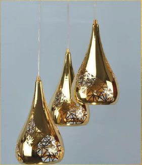 GOLDEN METAL HANGING PENDENT - 3 Light